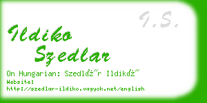 ildiko szedlar business card